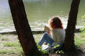 person reading a book