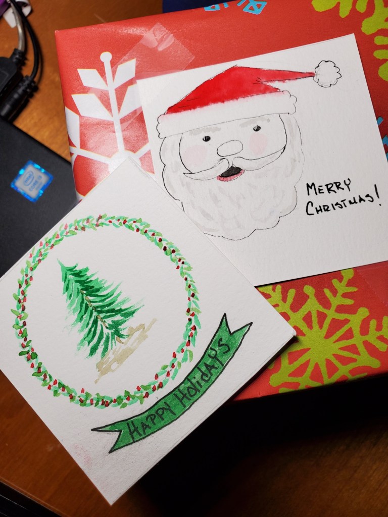 Watercolor Christmas tags give me a great feeling about painting in the new year!